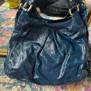 Beautiful blue leather Coach bag